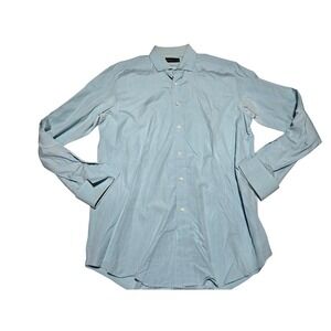 Ralph‎ Lauren Light Blue Button Up Shirt Men's 16 Cotton Black Label